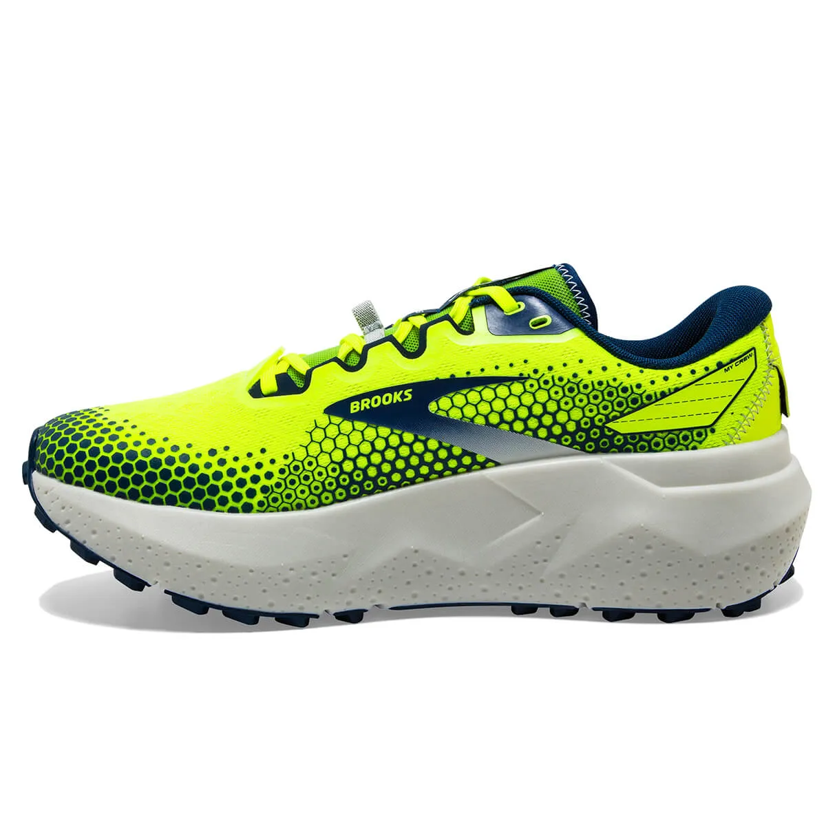 Enhanced Brooks Caldera 6 Mens Trail Running Shoes | Nightlife/Titan/Oyster Mushroom Colorway