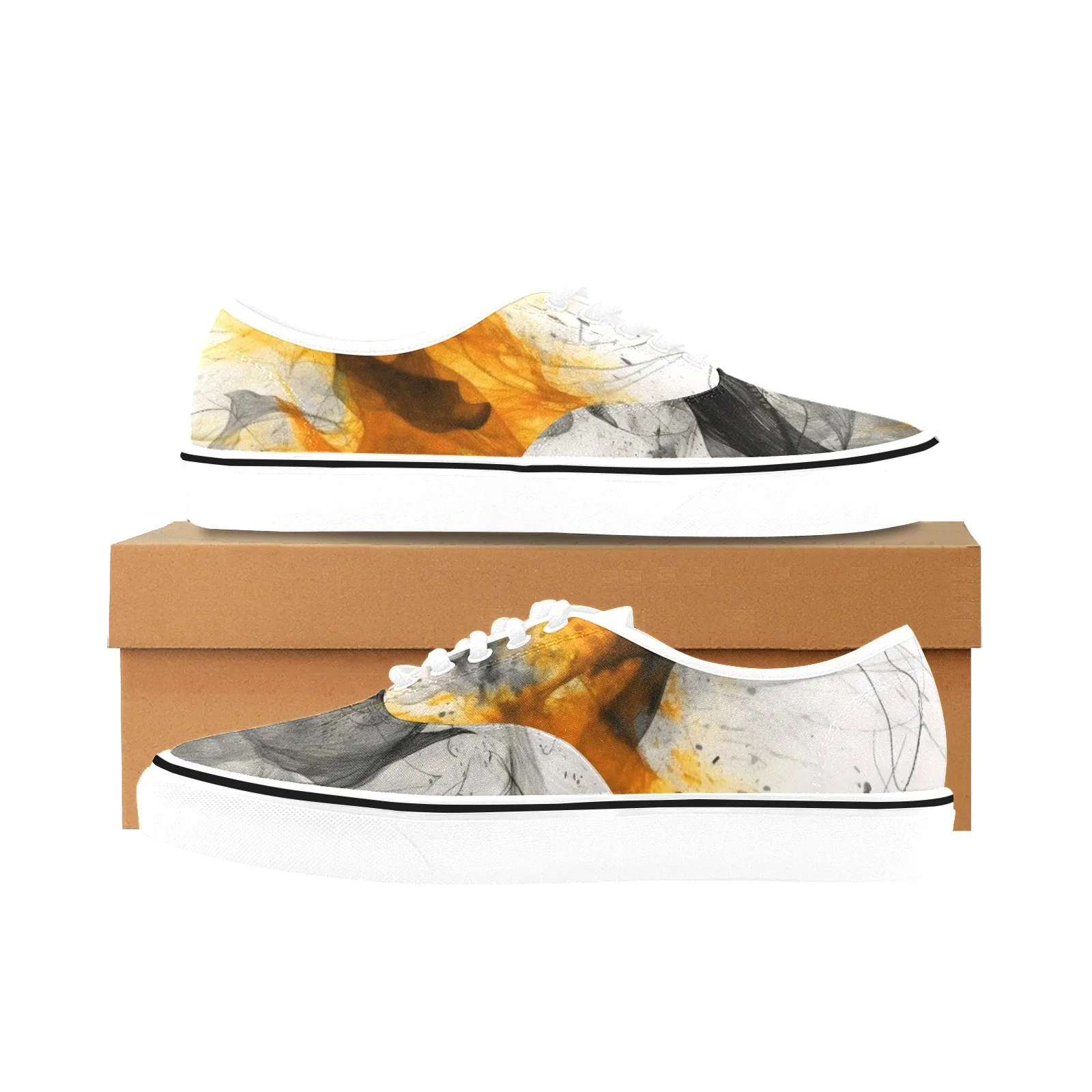 Smoke and Fire, Women's Classic Canvas Low Top Sneakers